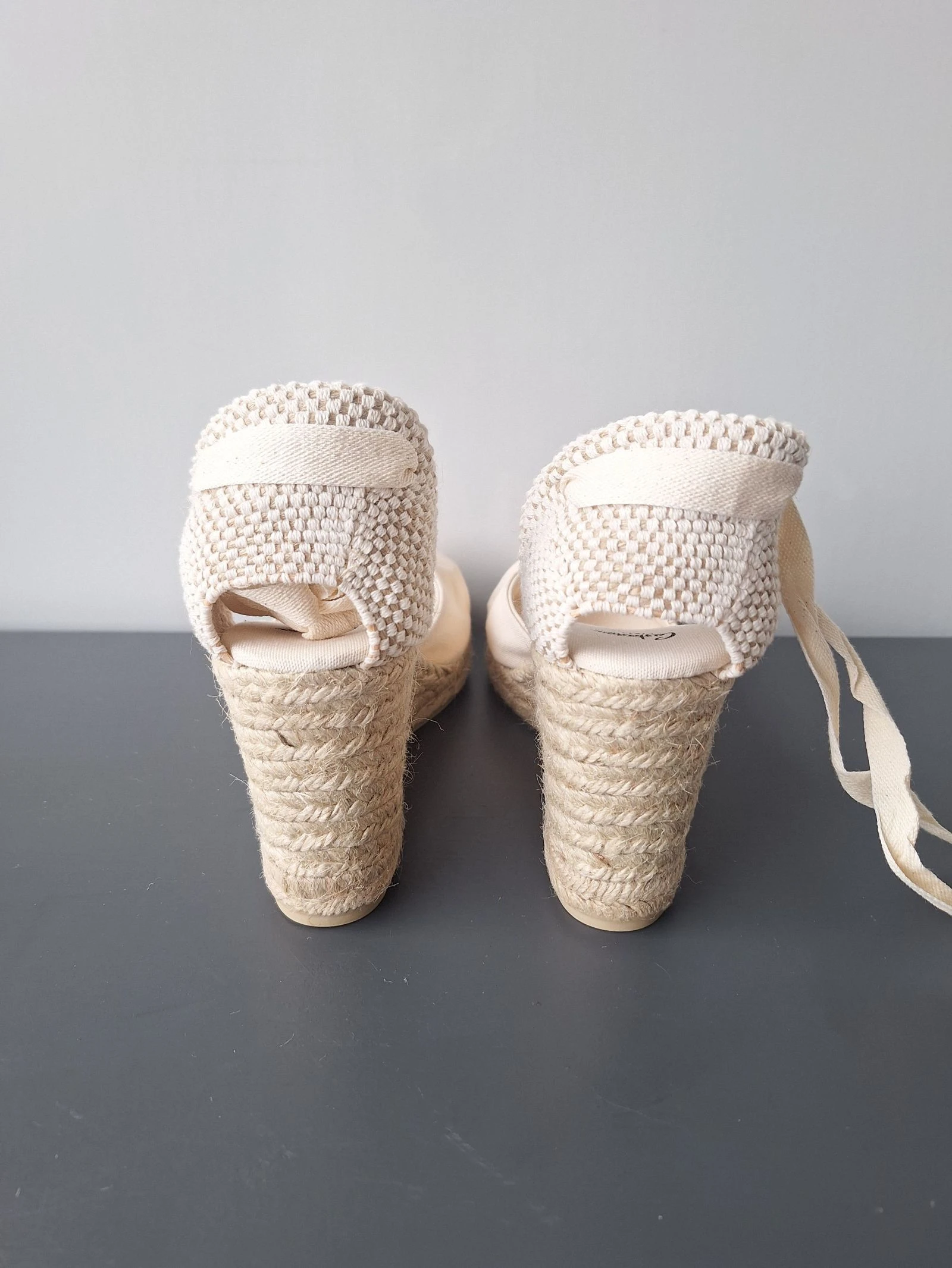 Castañer espadrilles crema con tacón de cuña y cordón 41 – photo 8